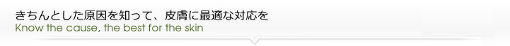 きちんとした原因を知って、皮膚に最適な対応を